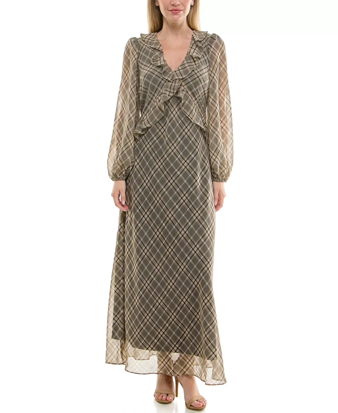 Taylor Women's Ruffled Chiffon Fit & Flare Dress