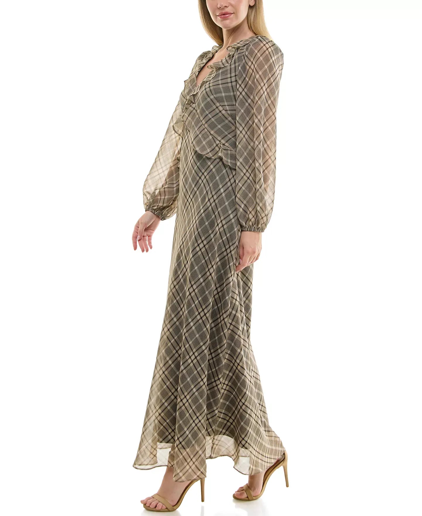 Taylor Women's Ruffled Chiffon Fit & Flare Dress