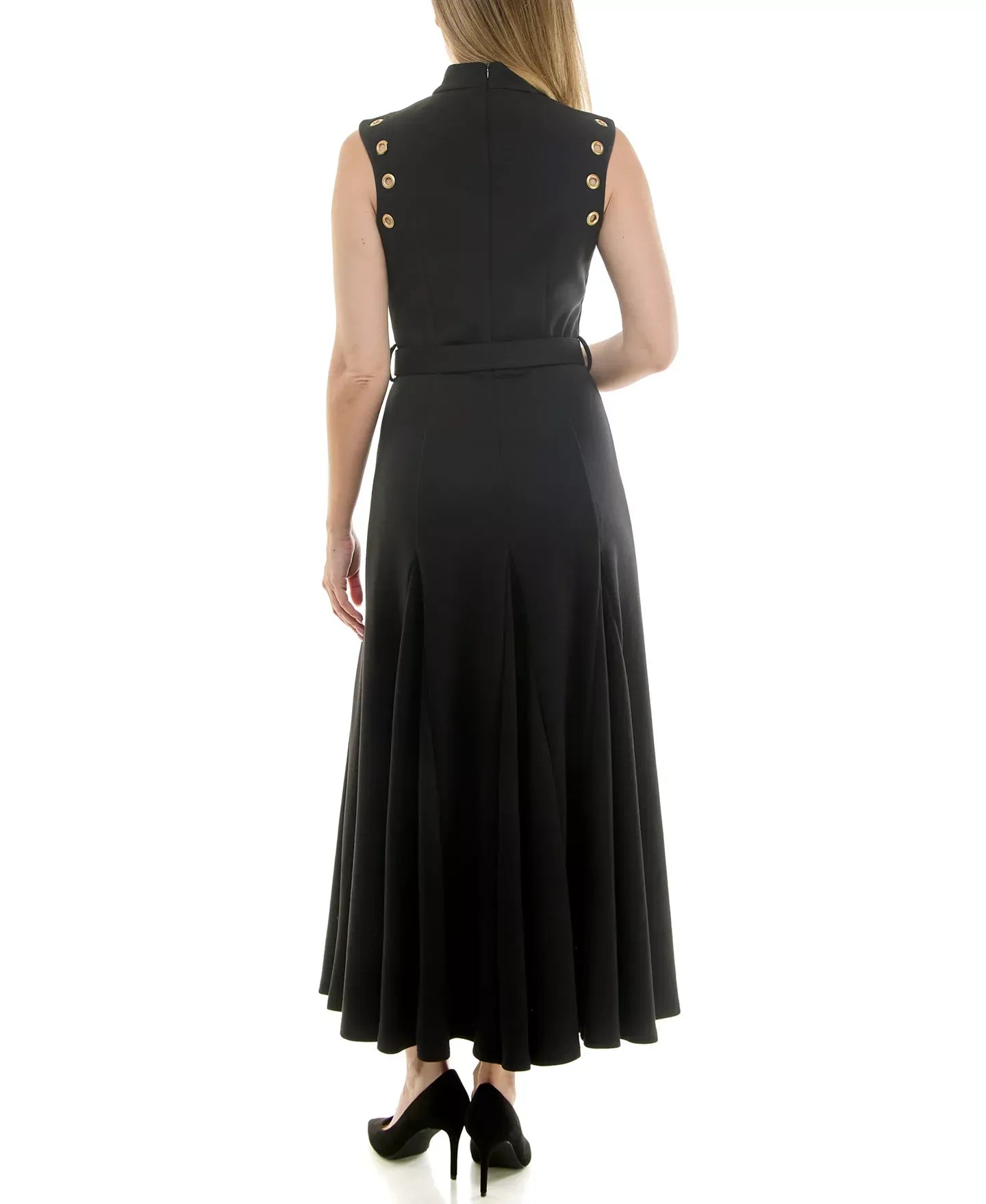 Taylor Women's Mock-Neck Grommet A-Line Dress