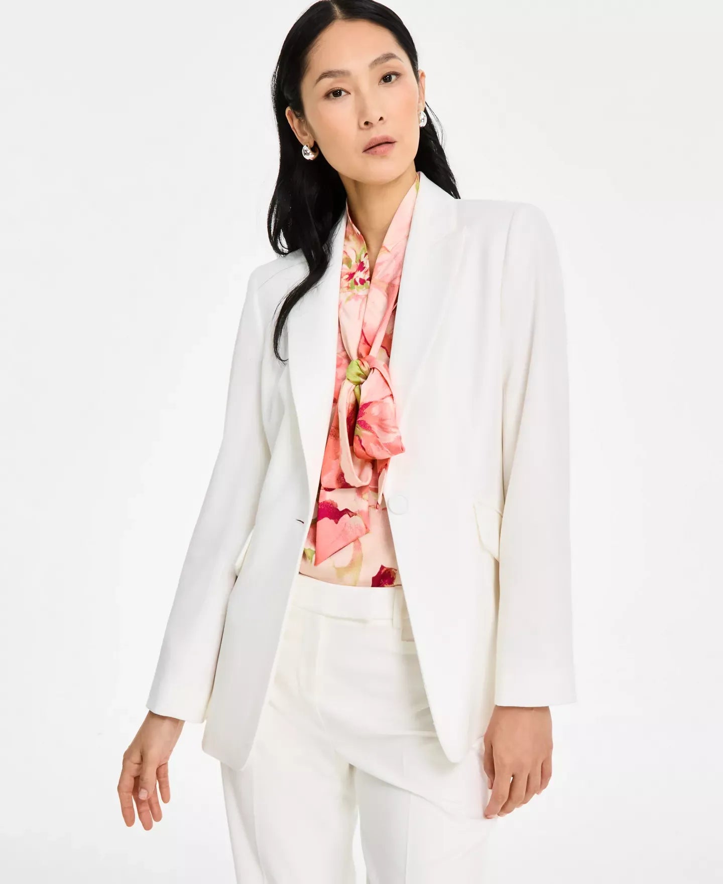 Tahari ASL Peak-Lapel Button-Front Jacket, Regular & Petite Jacket