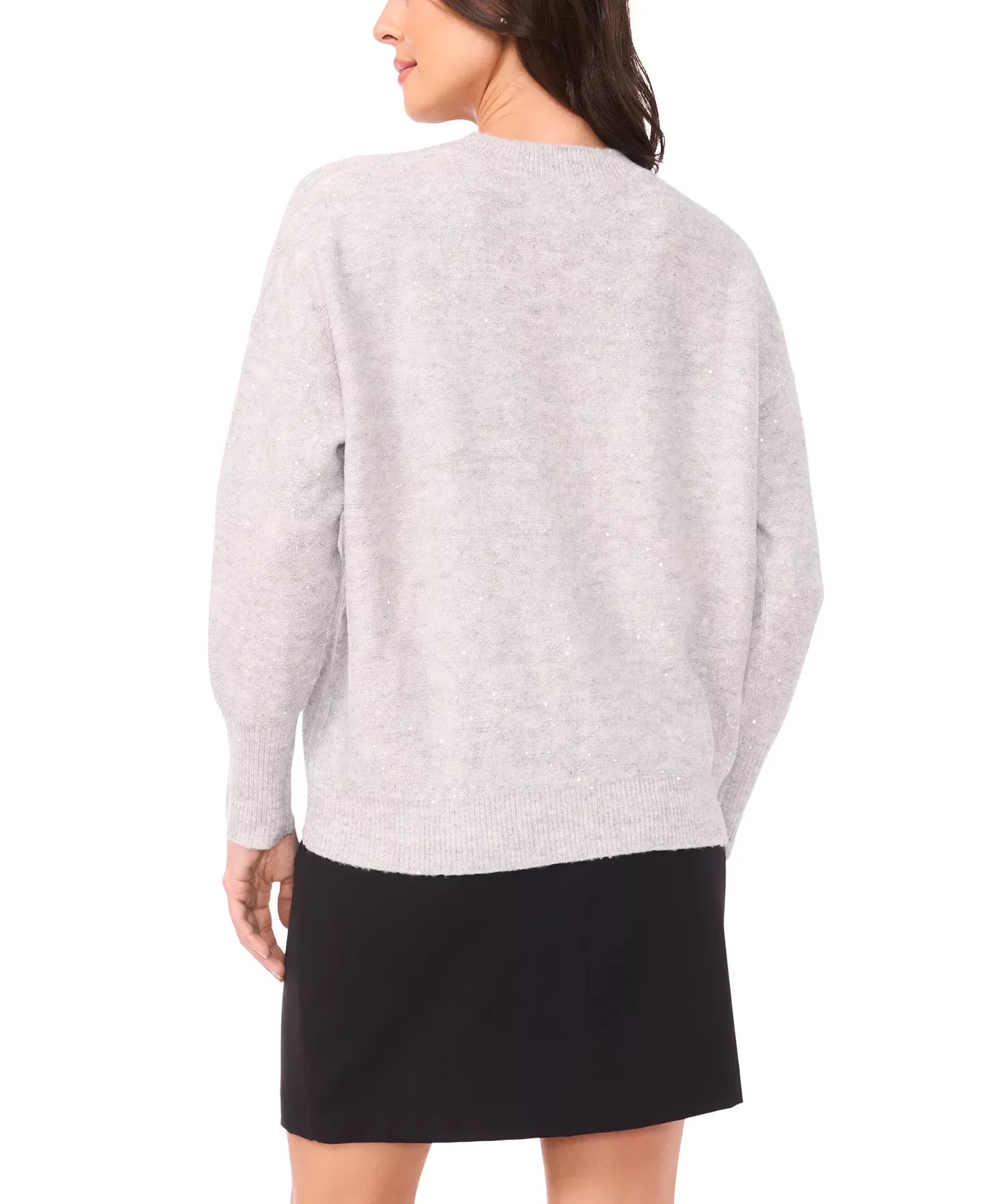 Vince Camuto Women's Sequin Long Sleeve Crewneck Sweater