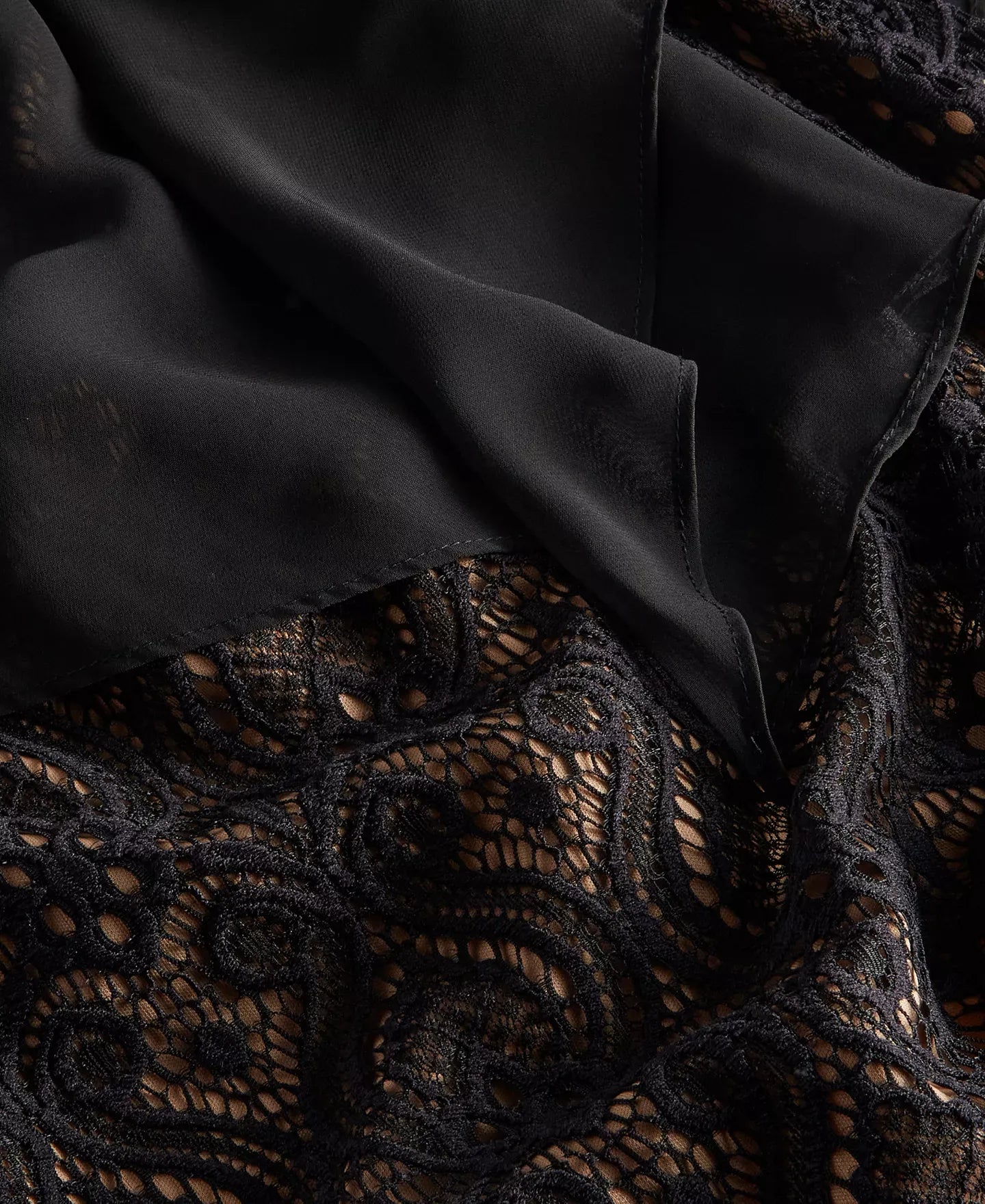 Connected Lace Cold-Shoulder Cape Dress